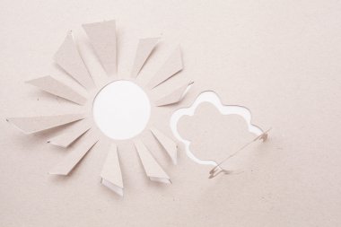 Güneş ve bulut origami