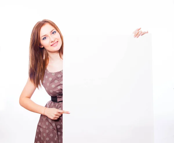 Girl with banner. — Stock Photo, Image