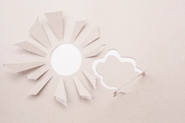 Zon en cloud origami — Stockfoto