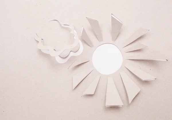 Origami solen och ett moln — Stockfoto