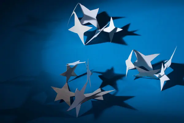 Paper christmas stars. — Stock Photo, Image