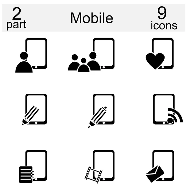 Zestaw mobilny ikona — Wektor stockowy