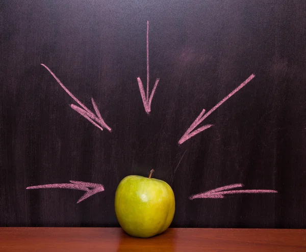 Apples on the chalkboard. — Stock Photo, Image