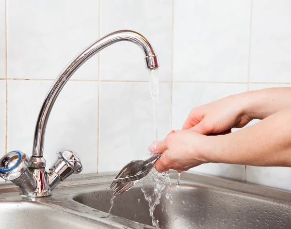 Washing of the cutlery — Stock Photo, Image