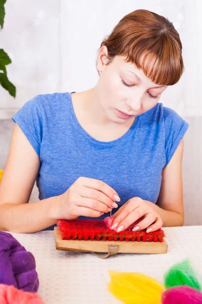 Felting activity — Stock Photo, Image