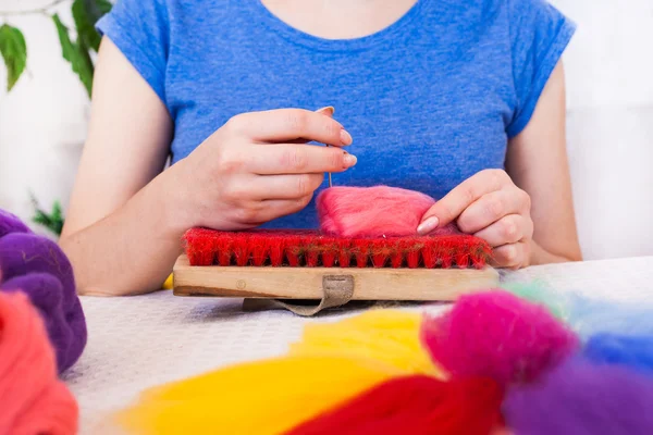 Felting activity — Stock Photo, Image