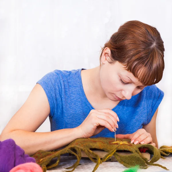 Wool Felting activity — Stock Photo, Image