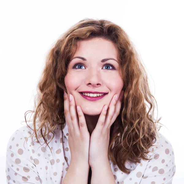 Close-up portrait of surprised beautiful girl. — Stock Photo, Image