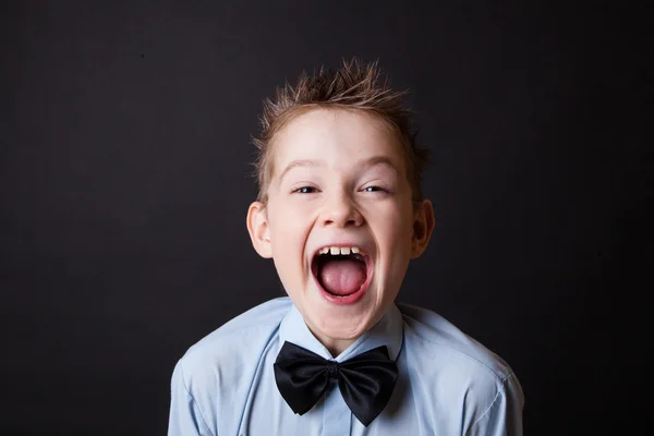 Emotional portrait of little boy — Stock Photo, Image