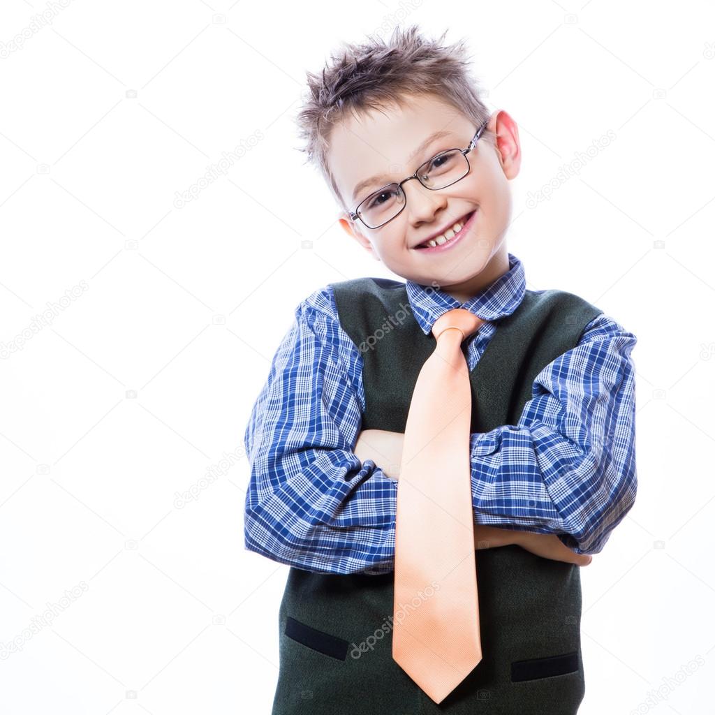 Photo of adorable young happy boy