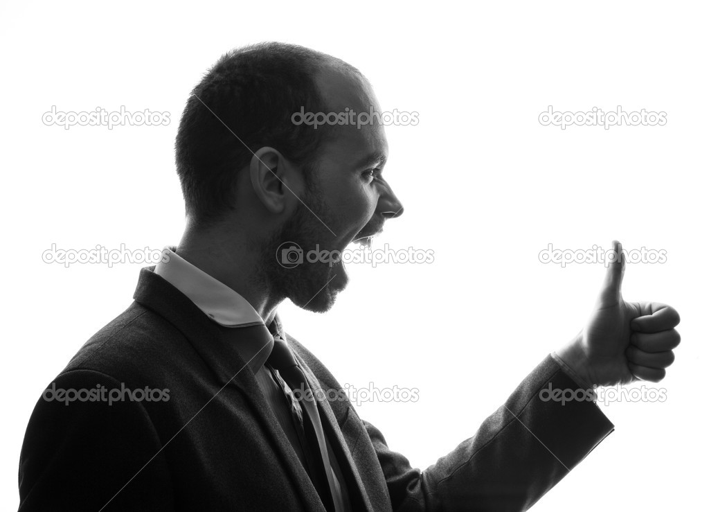 Caucasian businessman silhouette