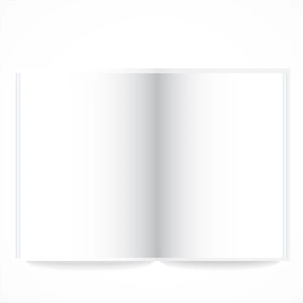 Livre ouvert avec pages blanches . — Image vectorielle