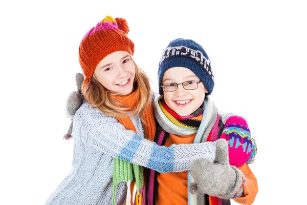 Kleine jongen en meisje — Stockfoto