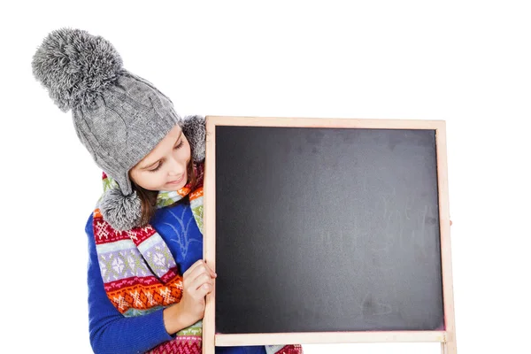 Blackboard en meisje — Stockfoto