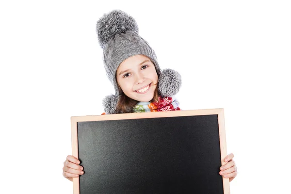 Blackboard och liten flicka — Stockfoto