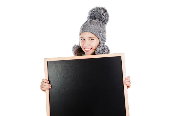 Tafel und kleines Mädchen — Stockfoto