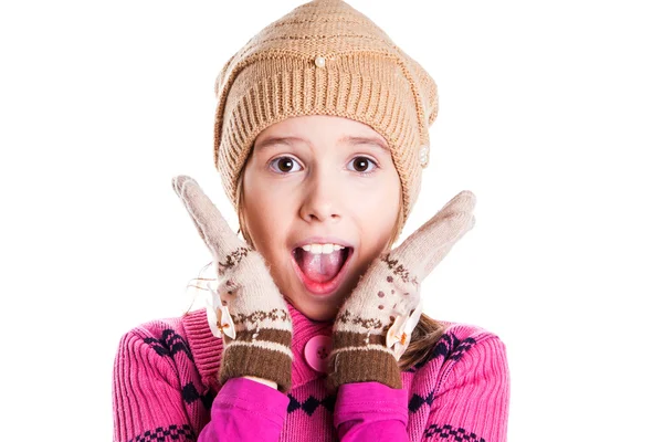 Little girl kid surprised — Stock Photo, Image