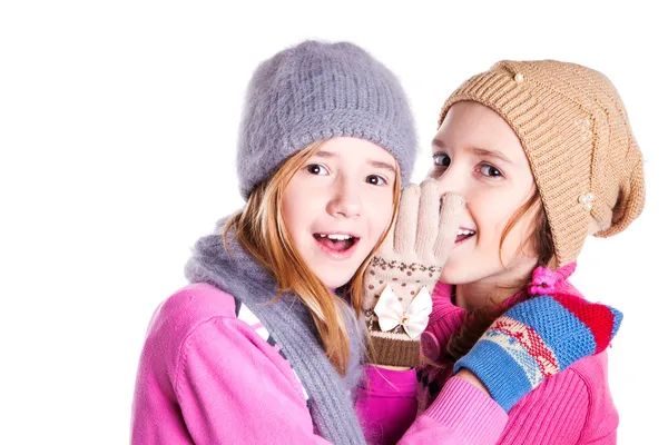 Two little girls are chatting — Stock Photo, Image