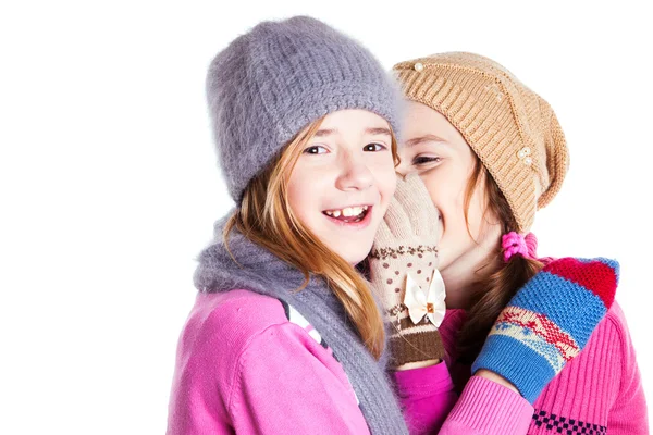 Duas meninas estão conversando — Fotografia de Stock