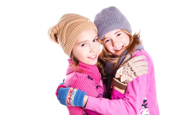 Portrait of two young beautiful girls — Stock Photo, Image