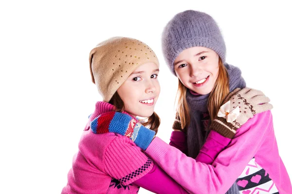 Portrait of two young beautiful girls — Stock Photo, Image