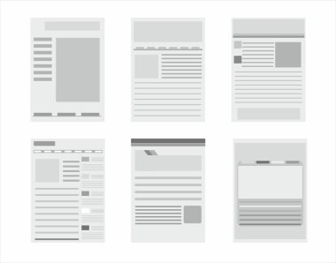 Web sitesi sayfası şablonları koleksiyonu