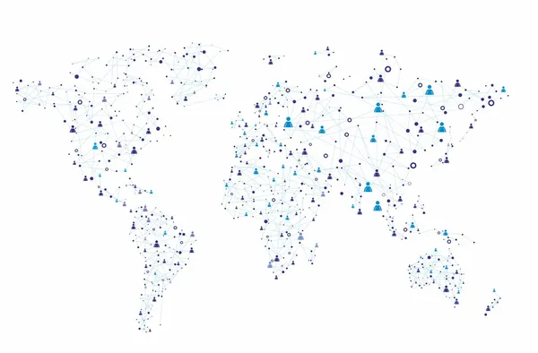 Conexión humana global — Vector de stock