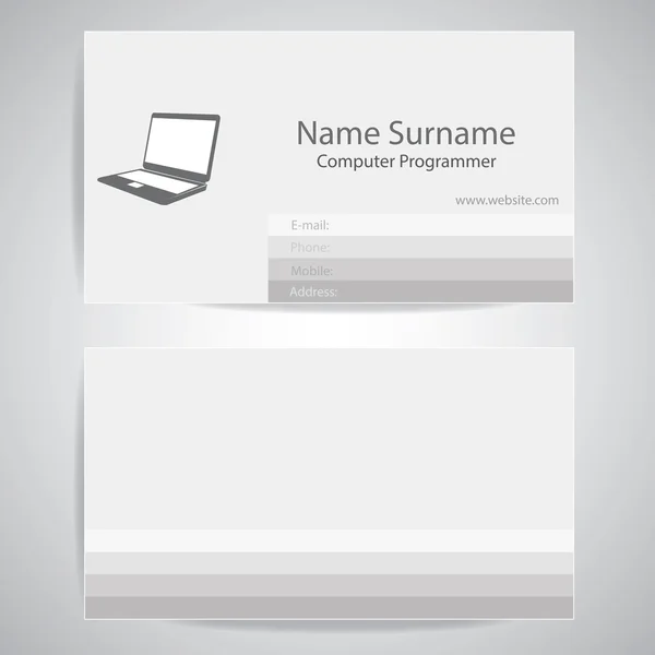 कंप्यूटर प्रोग्रामर का कॉलिंग कार्ड . — स्टॉक वेक्टर