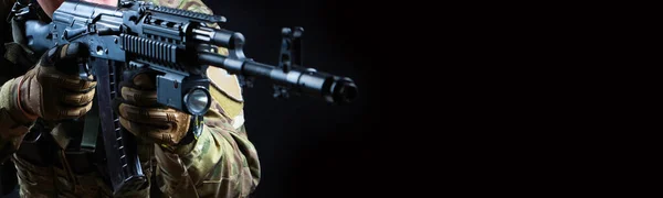 Porträtt Soldat Begreppet Militära Enheter — Stockfoto