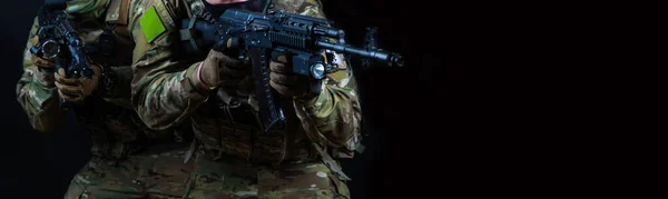 Retrato Soldado Das Forças Especiais Conceito Unidades Militares — Fotografia de Stock