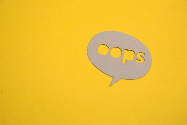 Paper Circle Oops Inscription Yellow Background — Foto Stock