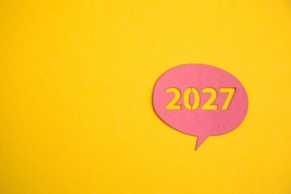 Paper Speech Bubble Number Year — Stock Photo, Image