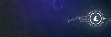 Litecoin engelleme zinciri dijital mavi arkaplan