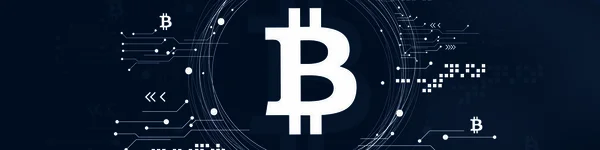 Astratto Bitcoin Blockchain Sfondo Della Rete Digitale — Foto Stock