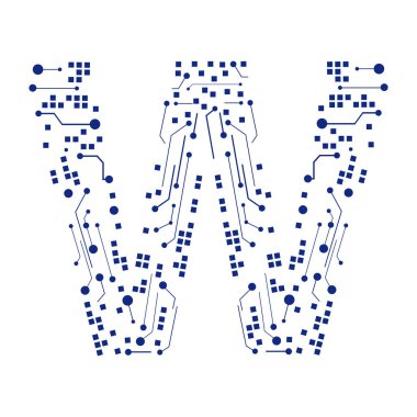 Teknoloji vektör yazı tipi yazı tipi benzersiz tasarım. Teknoloji, devreler, mühendislik, dijital, oyun, bilim kurgu ve bilim konular için.