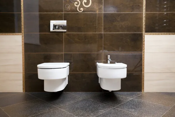 Toilette und Bidet — Stockfoto