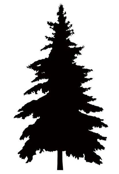 Árbol Navidad Abeto Negro Aislado Sobre Fondo Blanco Símbolos Vacaciones —  Fotos de Stock