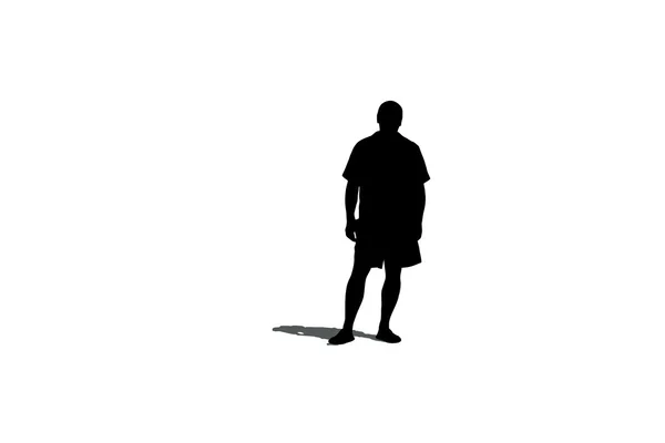 Silhouette di un uomo con un'ombra — Foto Stock