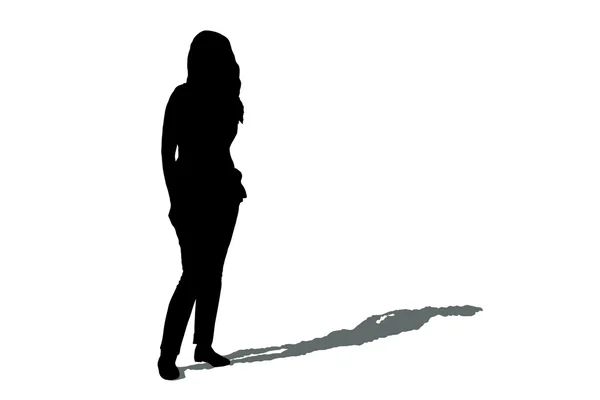 Silhouette donna con ombra — Foto Stock