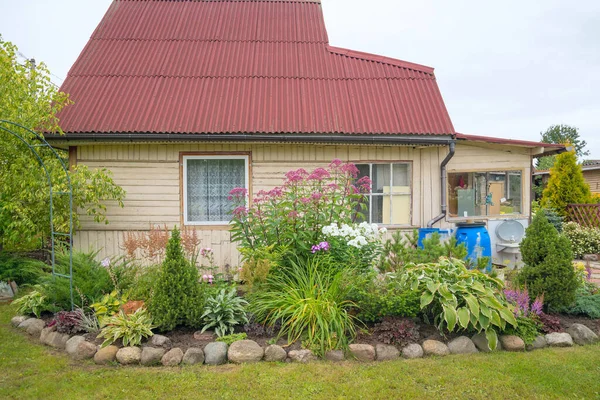 Beispiel Landschaftsplanung Garten Schöne Ecke Des Gartens — Stockfoto