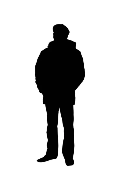 Silhouette Man Isolated White Background — Stock Photo, Image