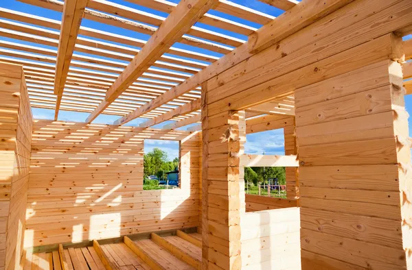 Construction of a new wooden house — Stock Image Construction of a new wooden house Stock Image
