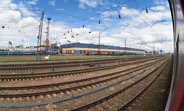 View of the railway station in Russia in summer day — Stock Photo, Image