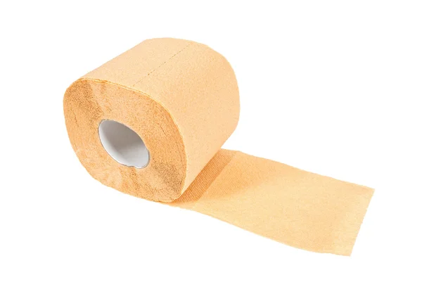 Rolo de papel higiênico isolado em fundo branco — Fotografia de Stock