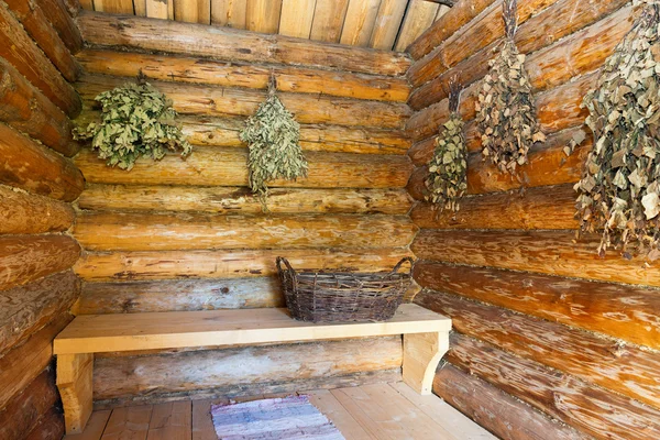 Birch and oak broom for a steam room — Stock Image Birch and oak broom for a steam room Royalty Free Stock Photos