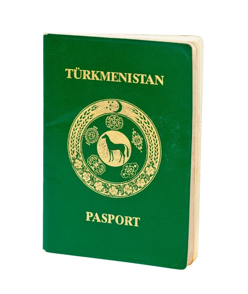 Turkmenistan paszport na białym tle — Zdjęcie stockowe