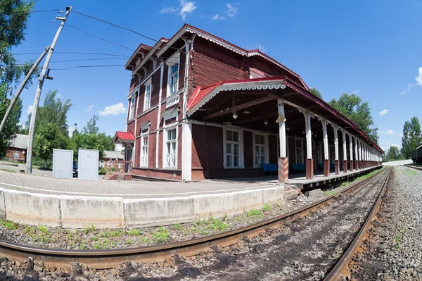 Провінційні залізничного вокзалу Боровичі, Росія — стокове фото