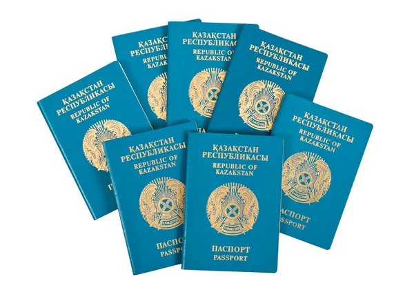 Kazakhstan passeport sur fond blanc — Photo