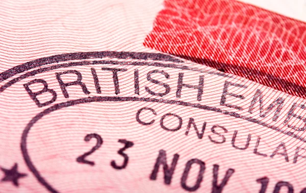Carimbo do passaporte de visto — Fotografia de Stock