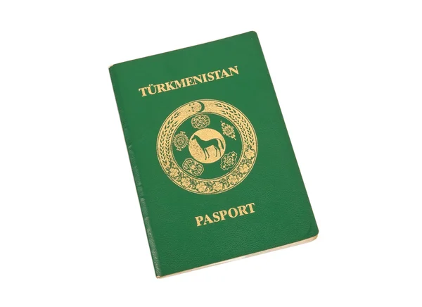 Turkmenistan passport on white background — Stock Photo, Image
